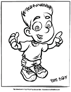 Printable coloring page of the boy in Sillyville